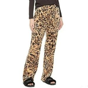 Juicy Couture Velour Leopard Animal Print Straight Leg Lounge Pants Sz XXL